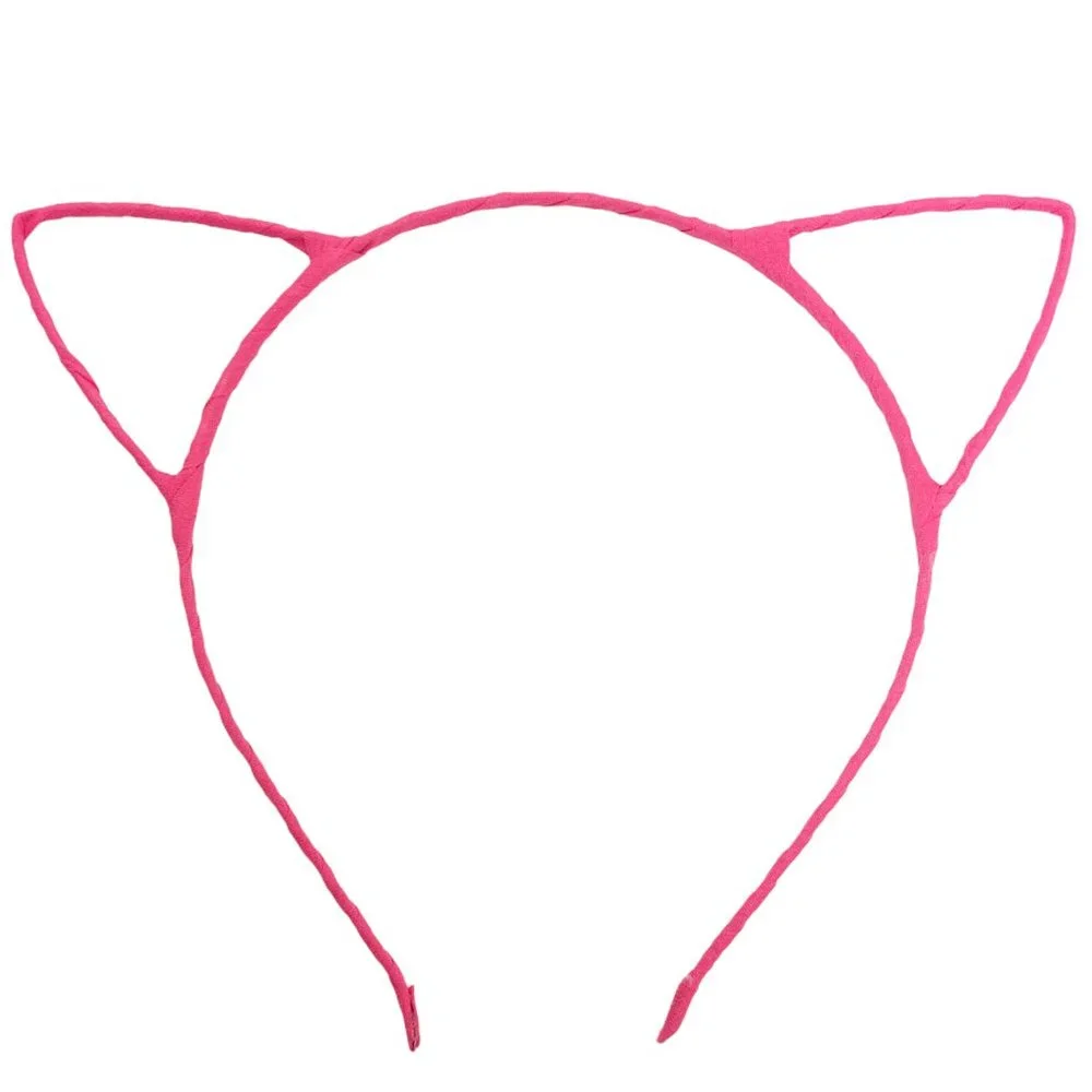 Neon Pink Cat Ears Headband